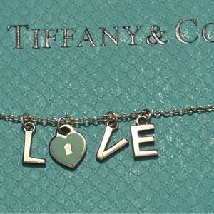 Tiffany & Co. Silver and Blue Love Letters Necklace